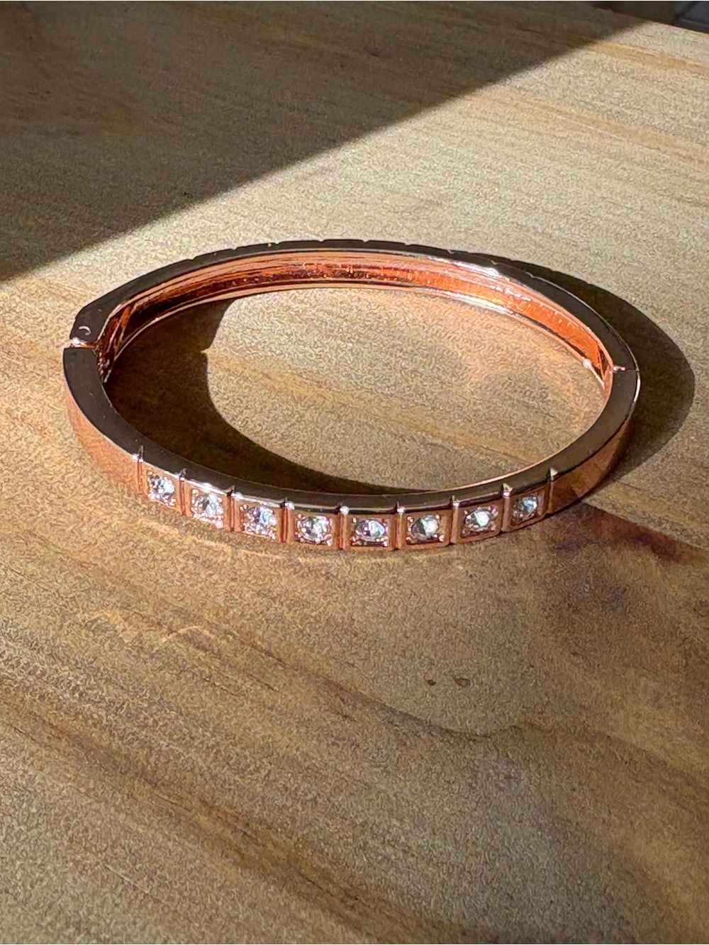 SoHo London Rose Gold Gemstone Cuff Bangle Bracelet